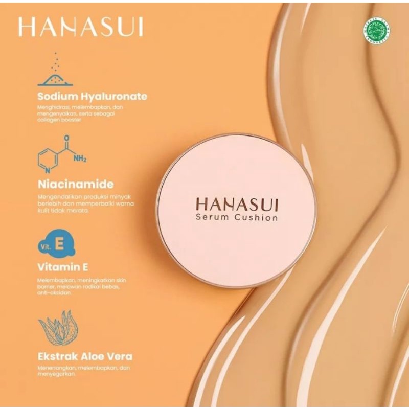 Hanasui Serum Cushion 15gr - Foundation Flawless Natural Dewy Finish Perfect