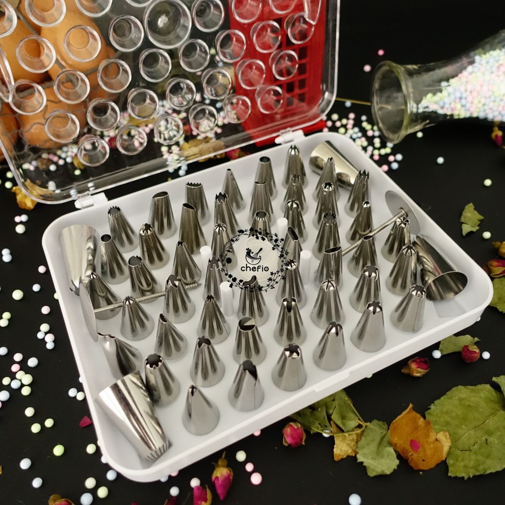 Chefio spuit set stainless 52pcs / decorating kit / spuit rusia / nozzle