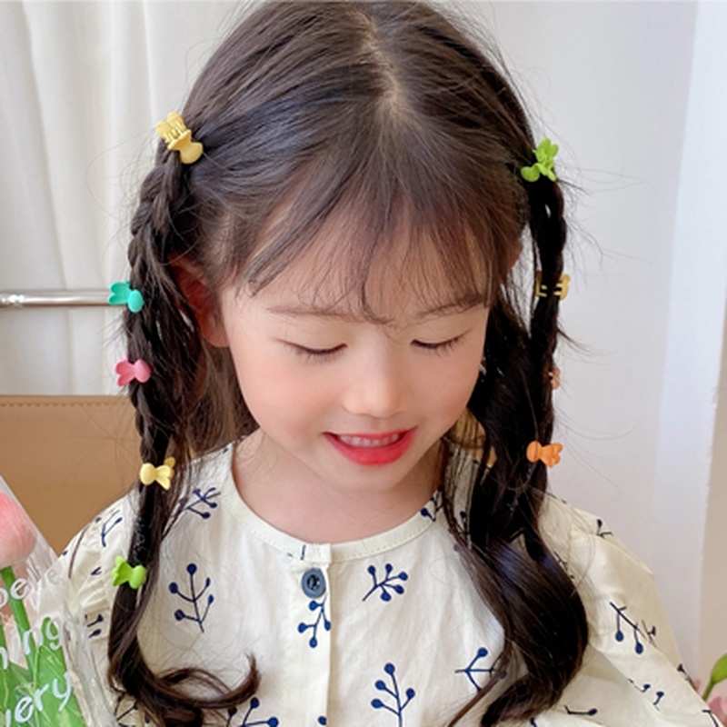 Magic789 10pcs Jepit Rambut Mini Motif Bunga Warna-Warni Untuk Bayi / Anak Perempuan