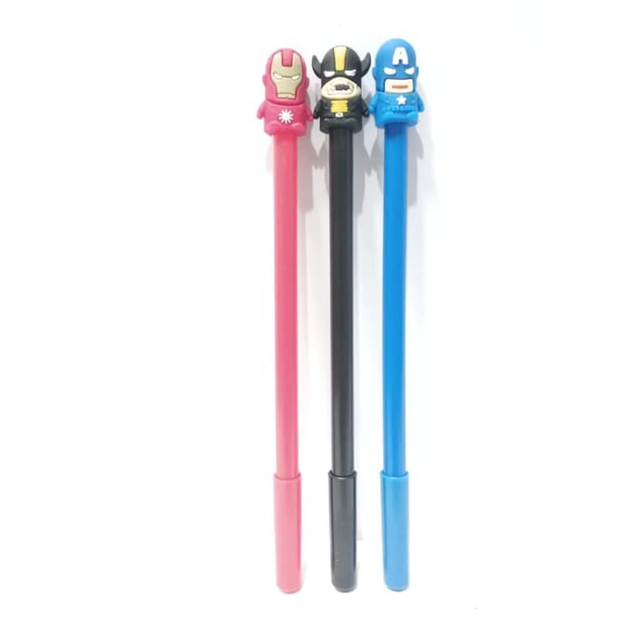 

Pulpen Bolpen Kepala Ironman Batman Superman Alat Tulis Gel Hitam0.5mm -