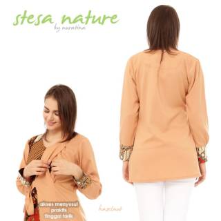 Stesa Naturs Hazelnut Baju Tunik  Batik  Menyusui Shopee 