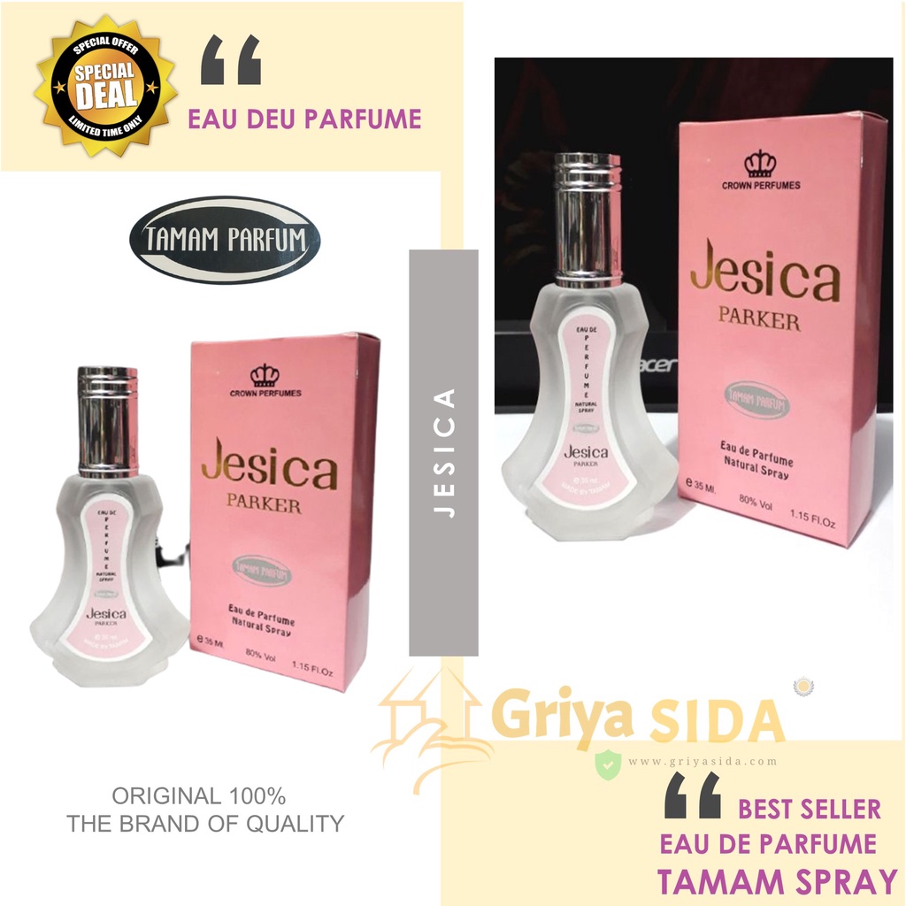 Parfum Jesica Spray 35ml TAMAM original minyak wangi silver mirip al rehab spray PROMO!!