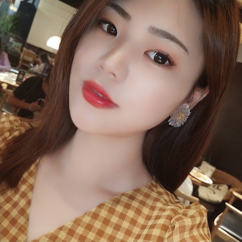 [Bayar di tempat] Korean S925 Sweet Cute Girl Daisy Flower Stud Earring-5