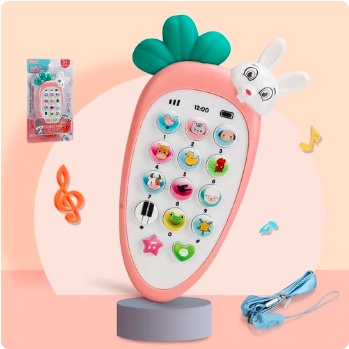 Baby Toy Phone Carrot Telpon Mainan Bayi Wortel Telepon Bayi Baby Children's Music Phone Mainan telpon bunyi Mainan Handphone mainan hp anak bayi edukasi bentuk Wortel Mainan Anak Laki Laki Perempuan Mainan Bayi Viral Mainan Anak Pintar Perkembangan Anak