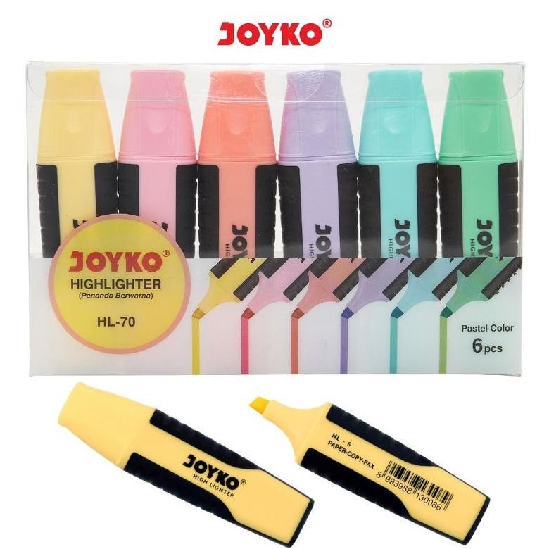 

Highlighter Penanda Pastel Color HL-70 Joyko 1 Set 6 Pcs