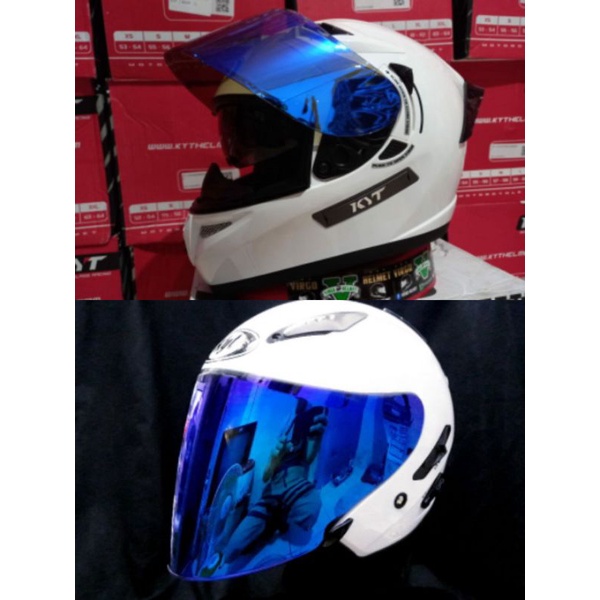HYT HELM K2 RIDER COUPLE KYT GALAXY FLAT R SOLID WHITE PAKET GANTENG