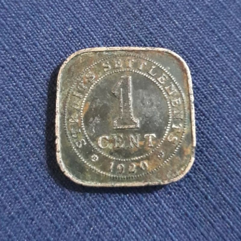 Koin Kuno Koleksi Asing : Straits Settlements - 1 Cent 1920