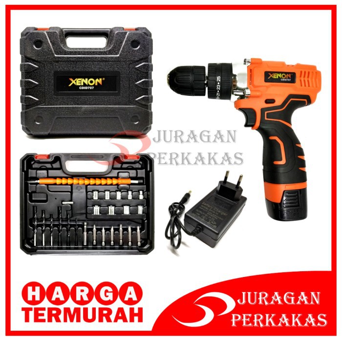XENON CDID707 1 BATERAI BOR CORDLESS IMPACT DRILL SET BOR BETON TEMBOK