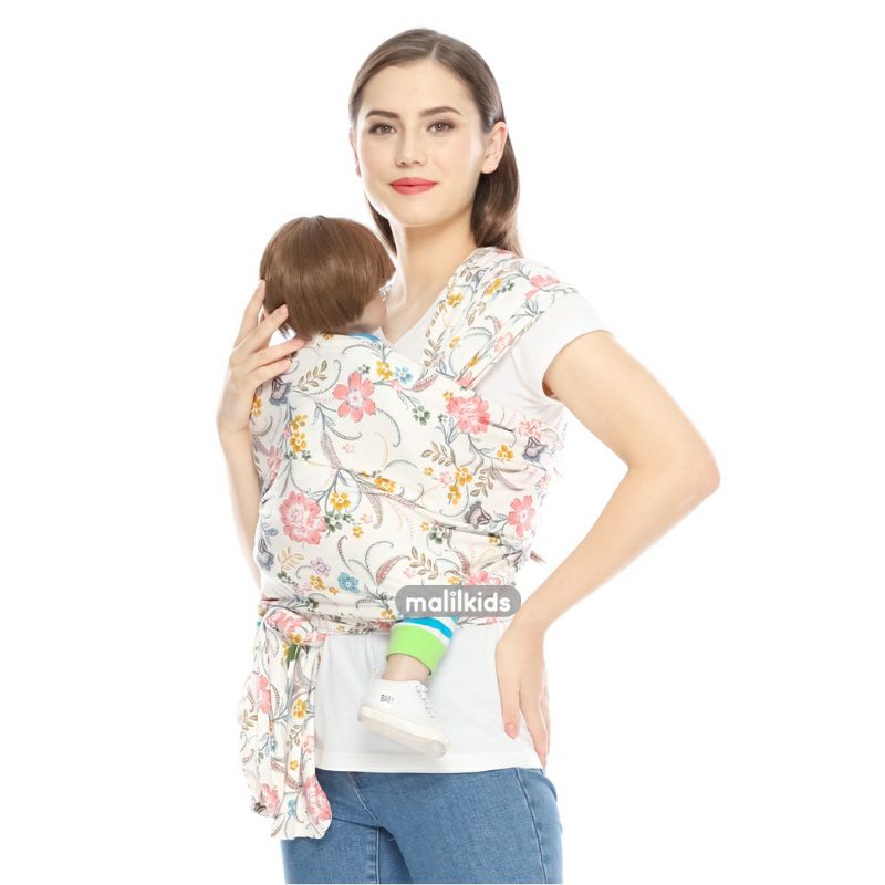 [NEW] Malilkids Gendongan Bayi Stretchy Wrap Basic Colourful Flower - Grade B