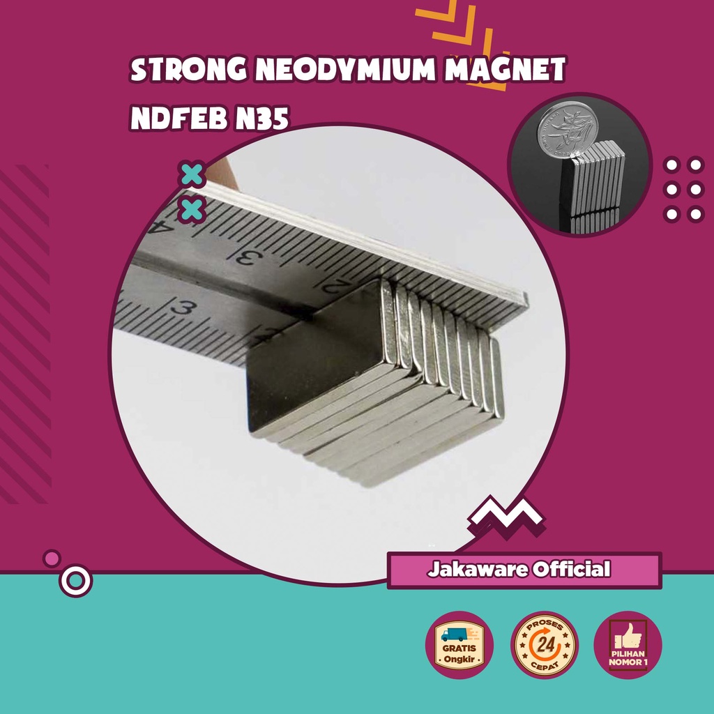 STRONG NEODYMIUM MAGNET NdFeB N35 10PCS KUAT KOTAK KECIL KANCING BALOK BLOCK TEMPELAN KULKAS PERSEGI