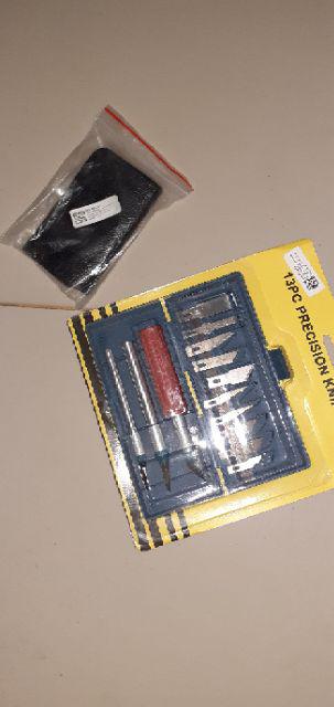 Set Pisau Alat Ukir 13 In 1 Seni Dengan 3 Handle Pisau A003 Omthafsv