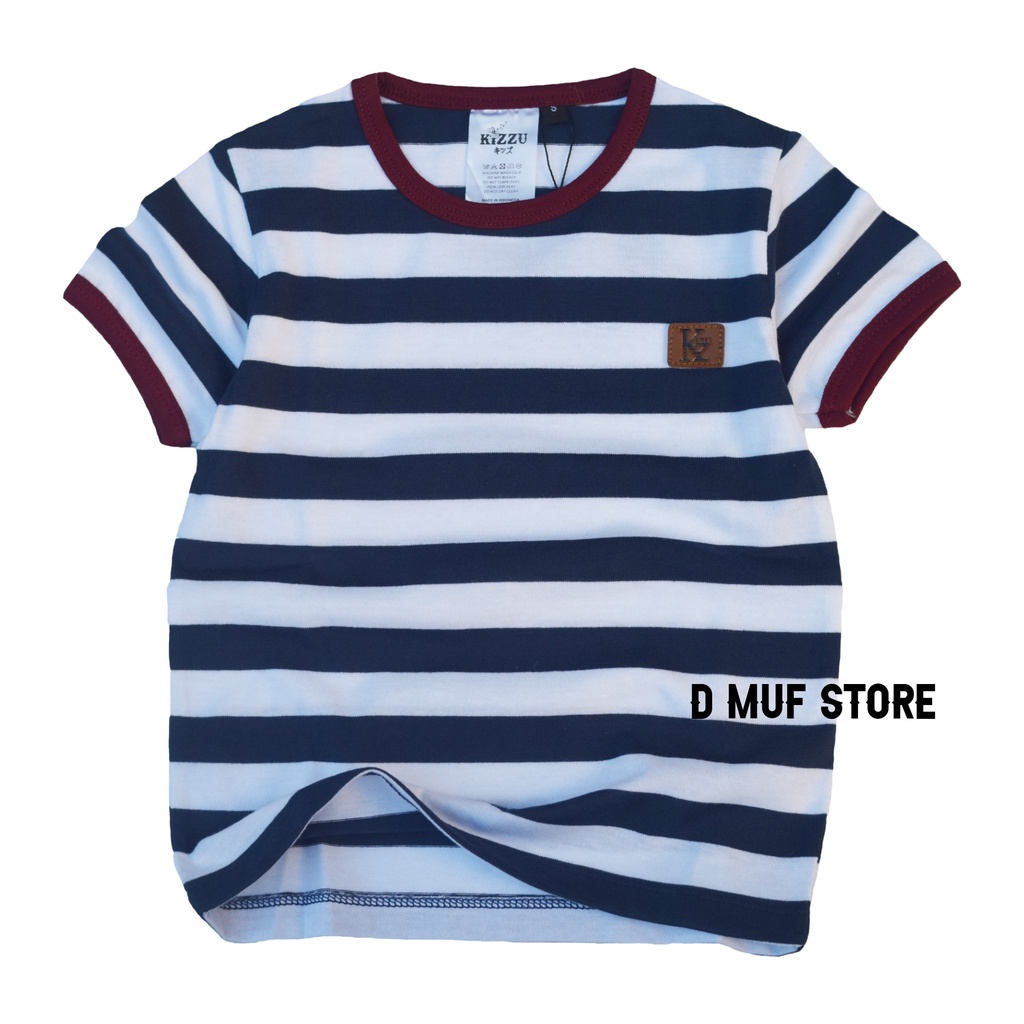 Kizzu Kaos Anak Salur Premium Usia 1-12 Tahun Salur Navy- dmufstore