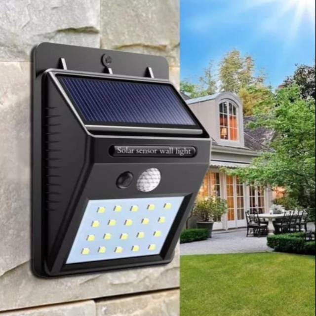 Lampu teras / lampu dinding / lampu tenaga surya 20 led