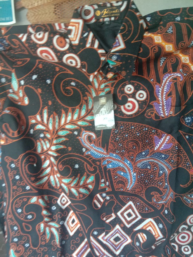 Kemeja Batik Pria Lengan Panjang Batik Tulis Berlapis Trikot Ak22 - Sogan, M Alka