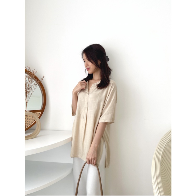 Kadaka T-0457 Cotton Rayon Motif Blouse Wanita Atasan Super Comfy
