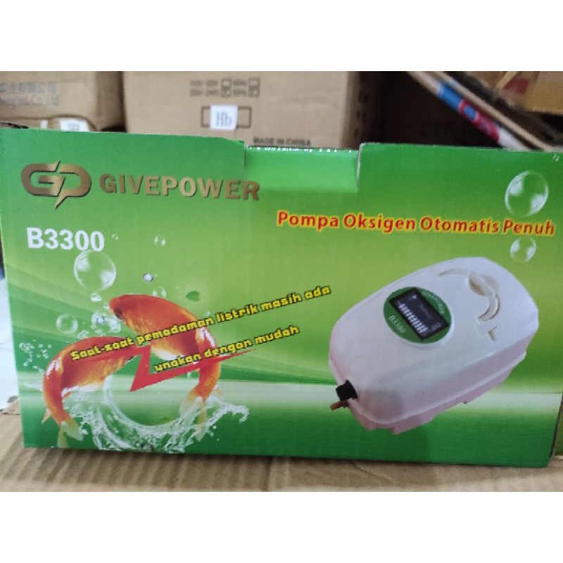 GIVEPOWER B3300 Air pump /aerator AC DC otomatis