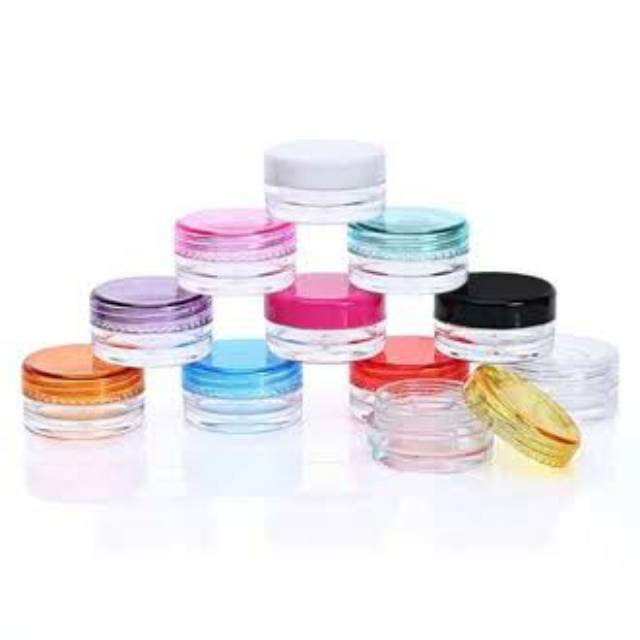 Pot Jar 5gr / Wadah Nailart 5gram / Tempat Kosmetik Serum Krim Cream 5 g / Pot Plastik PET Bening