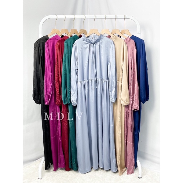 MDLV ~ 08890 Elmiora Plain Maxi Dress Gamis Maxi Dress Maxi Fashion muslim fashion Import