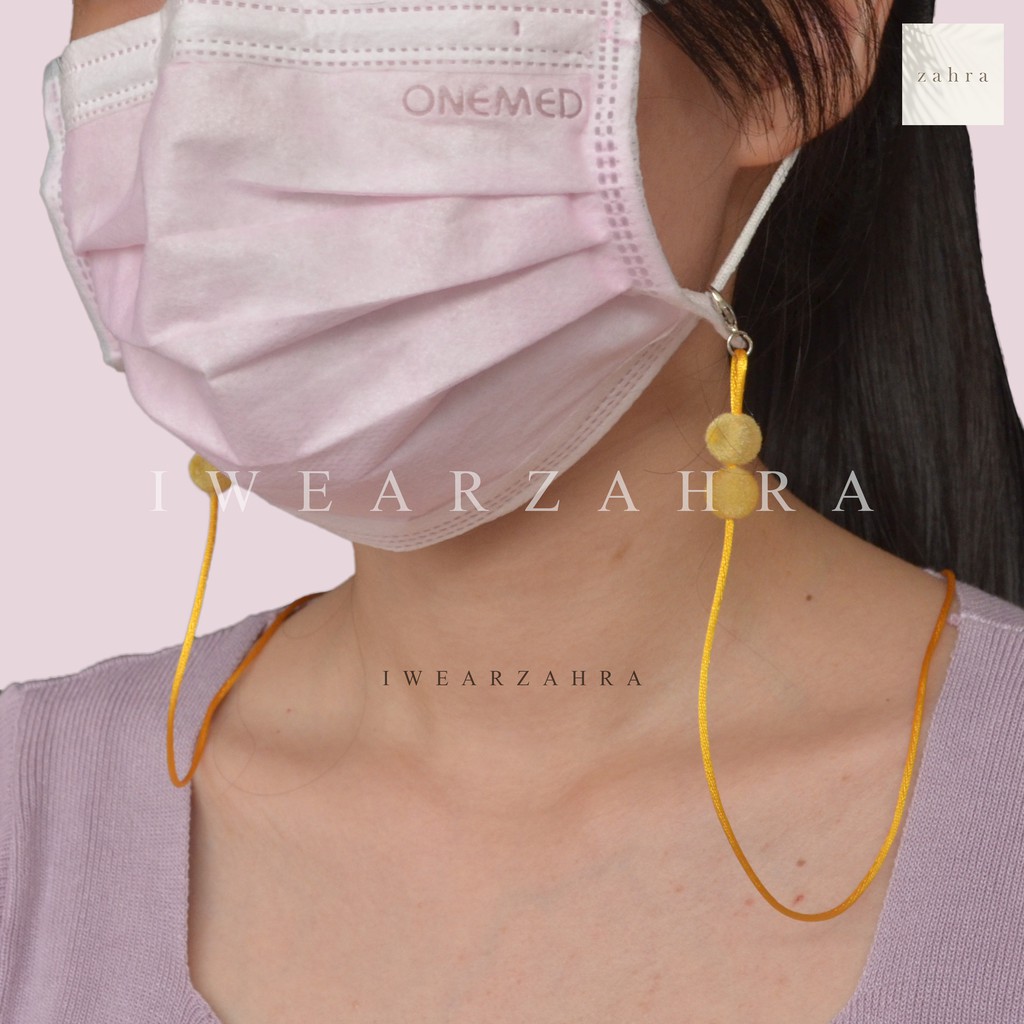 STRAP MASKER [VELVET] - Kalung Tali Mask Gantungan Cantolan Kristal Konektor Pengait Strapmask Murah