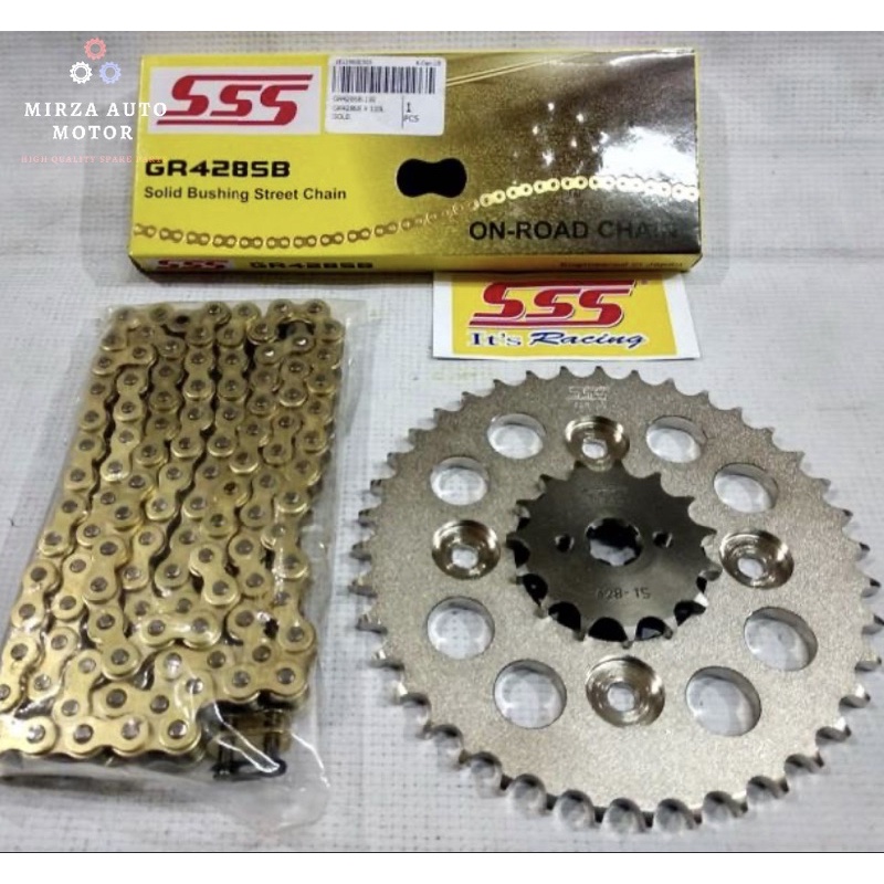 Gear Set SSS Karisma / Supra X 125 / Supra Fit New Rantai SSS Gold