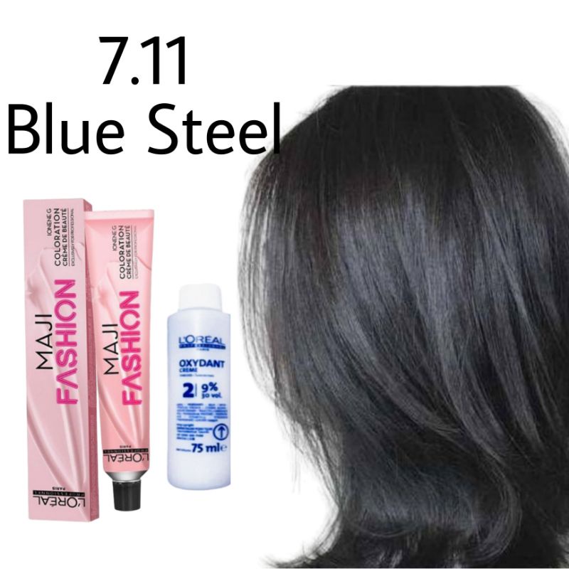 Cat rambut loreal majifashion maji fashion 7.11 blue steel , pewarna rambut