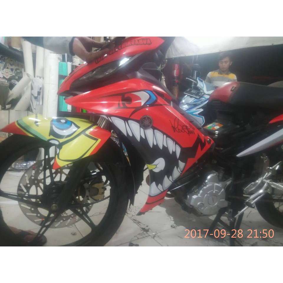 decal New Jupiter mx Shark merah