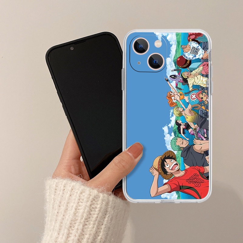 Soft Case Silikon Motif Anime One Piece Untuk iPhone 13 / 12pro / 11 max / xr / 78p / 14 / 13