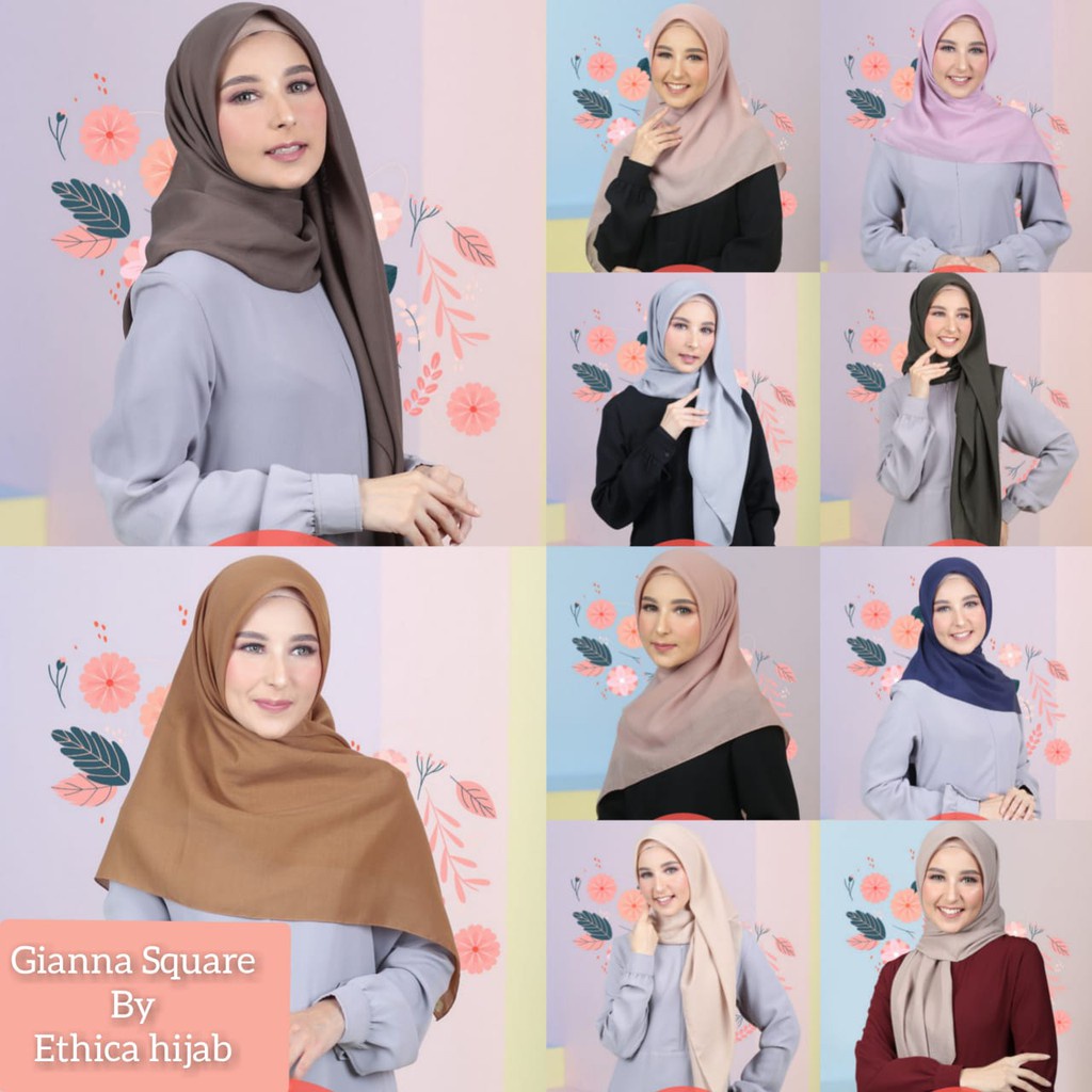 HIJAB SEGIEMPAT TERBARU 2021 ETHICA GIANNA SQUARE
