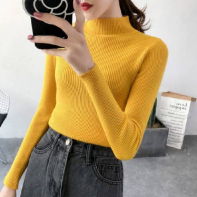 ATASAN RAJUT/KNITT TURTLE NECK IMPORT (BJCN94)