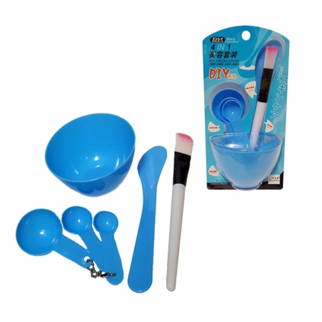 Mangkok Masker Set 4 in 1 Mangkuk Kosmetik Tempat Peralatan Masker