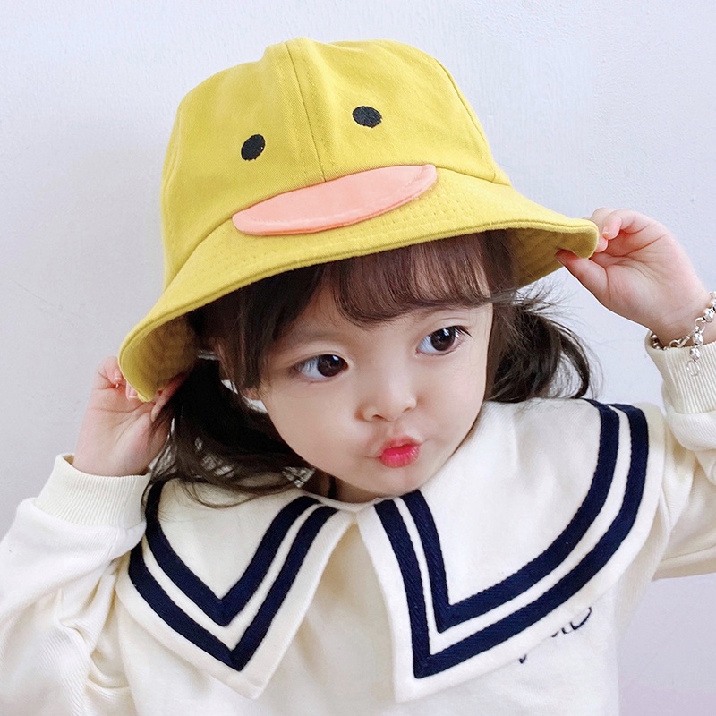 Topi Bayi Musim Semi dan Musim Gugur Bagian Tipis Musim Panas Warna Lucu Super Cute Anak-anak Topi Nelayan Versi Korea Anak Laki-laki dan Perempuan Topi Nelayan