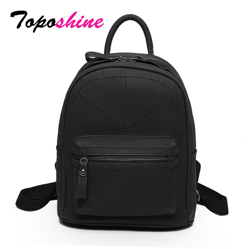Toposhine Retro Backpack Women PU Leather Bag Women Bag Medium Women Backpack Mochila