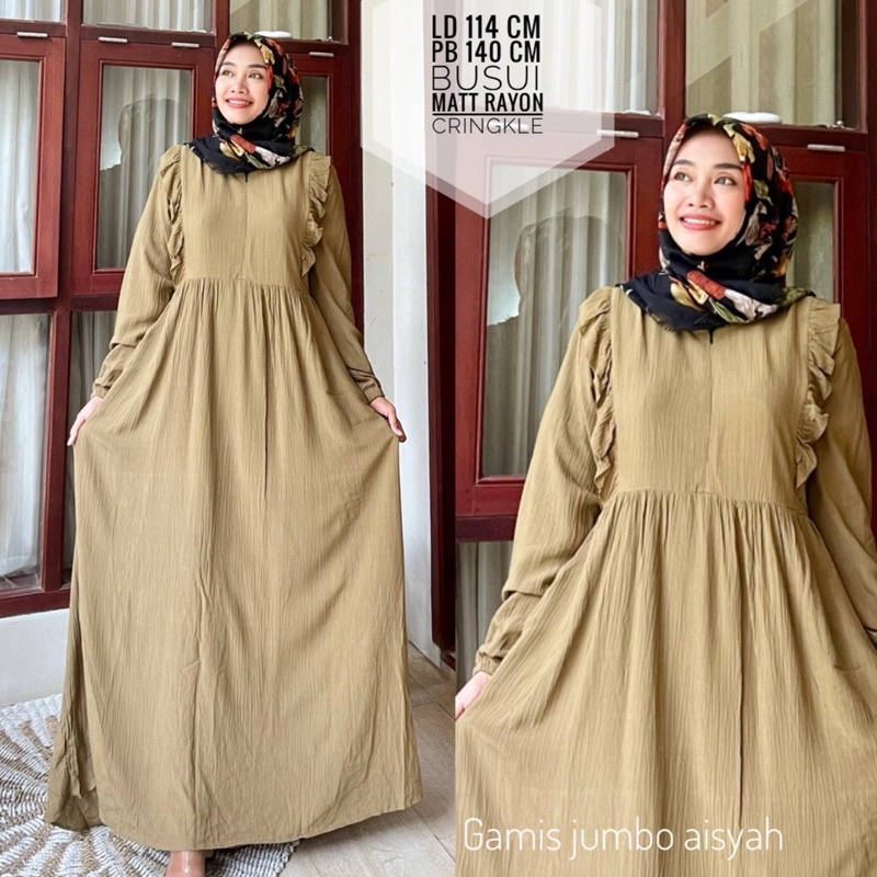 Gamis crinkle jumbo aisyah