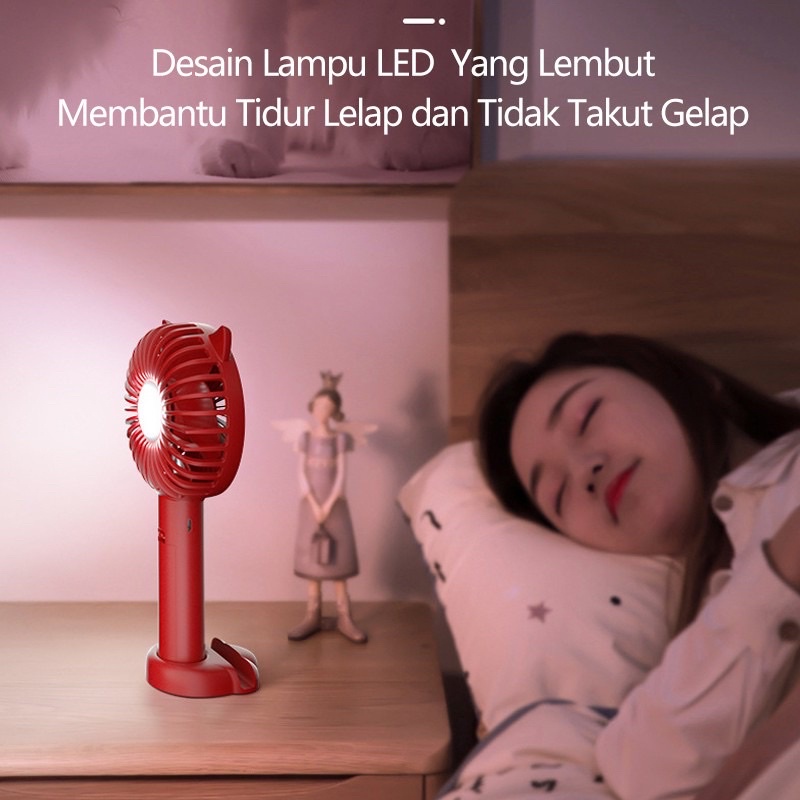 ADA LAMPU TIDUR DAN HOLDER HP / BATERAI 1200 mAh REAL / Kipas Angin Mini Portable Kipas Tangan Meja Genggam USB Fan N10