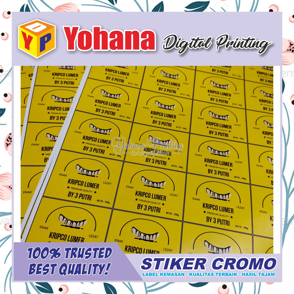 

CROMO NO CUTTING - LABEL / STICKER MAKANAN MINUMAN KEMASAN A3+