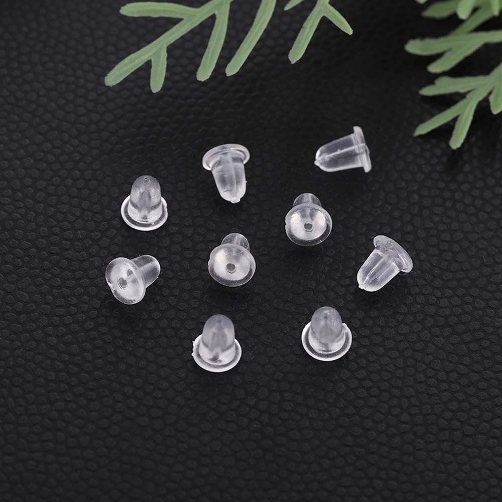 50 Pcs / Pak Anting Stud Pengganti Bahan Plastik Transparan Anti Alergi Untuk Membuat Perhiasan