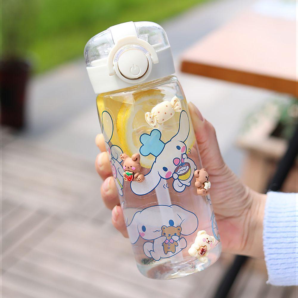 [Elegan] Botol Air Jerami 400ml Hadiah Kreatif Tali Perjalanan Kapasitas Besar Sippy Cup Nipple Bottle