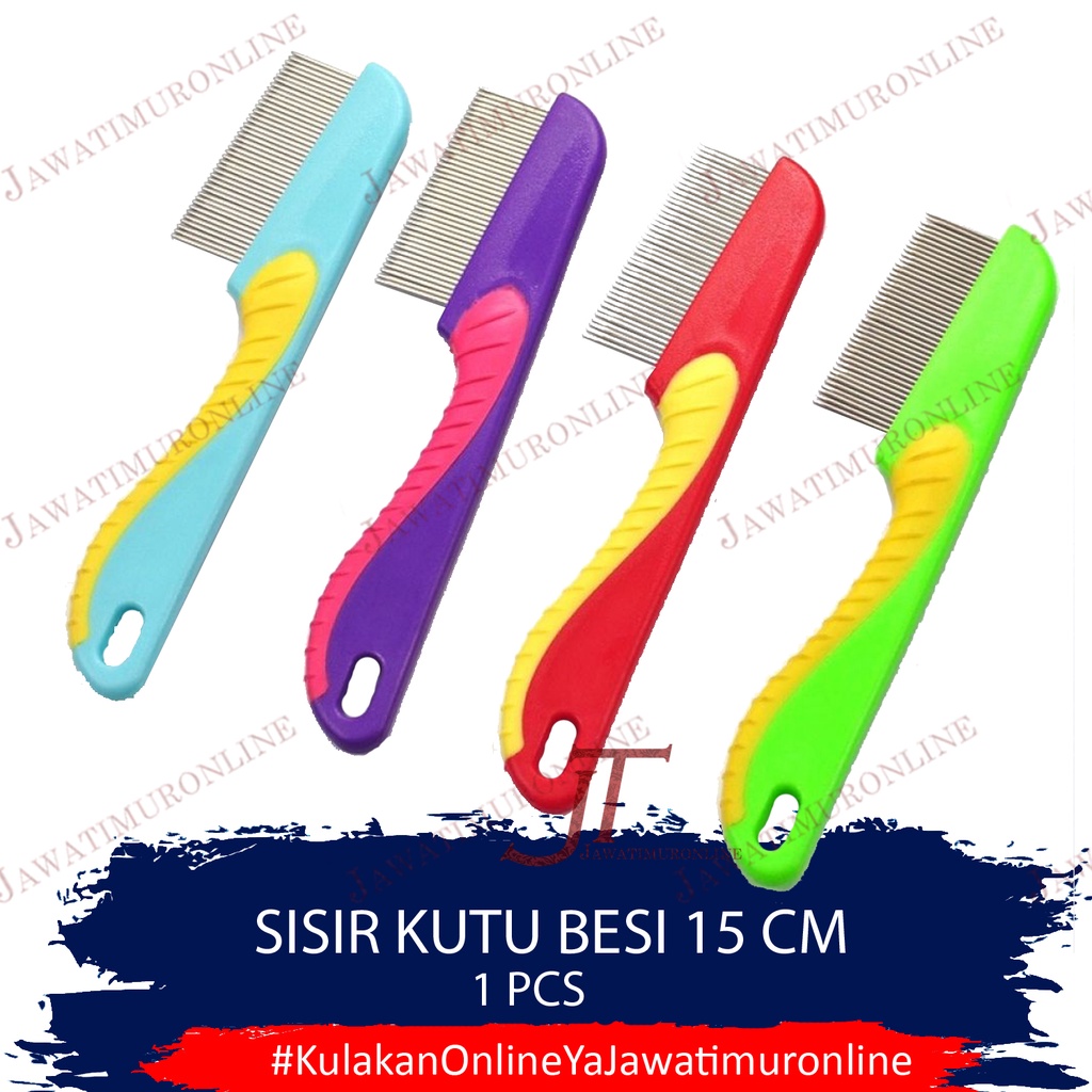 Sisir Kutu Gagang - Serit Kutu Ketombe Besi Logam