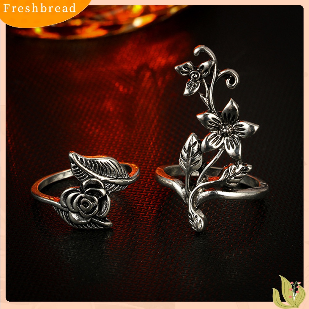 [TERLARIS]Vintage Flowers Vines Leaves Finger Rings Set Women Charm Jewelry Decoration