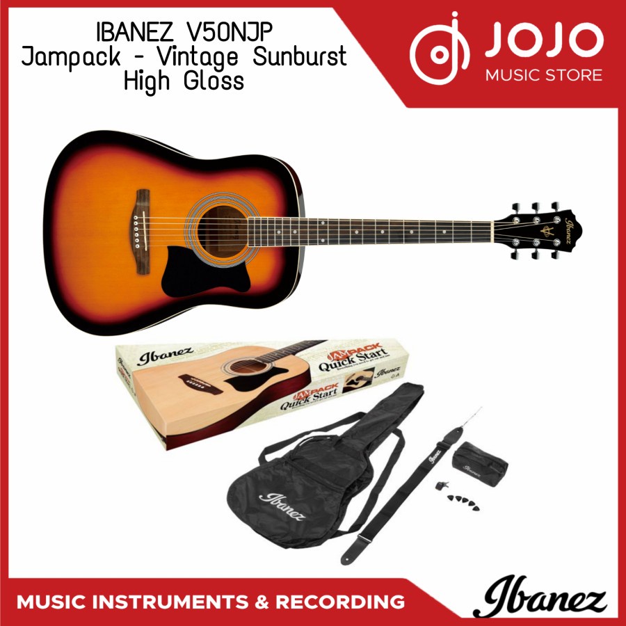 IBANEZ V50NJP Jampack Vintage Sunburst High Gloss - Gitar Akustik