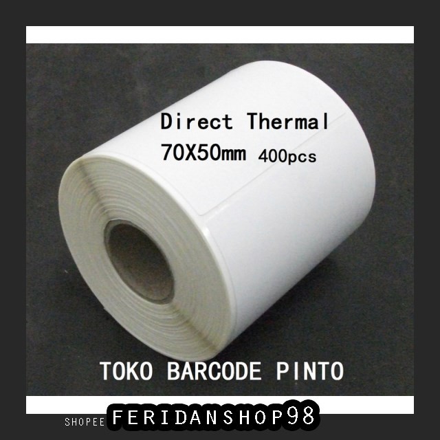 

FS1024 KERTAS PRINT & FOTOCOPY LABEL STICKER BARCODE ATK DIRECT THERMAL 70X50MM CORE 1" 1 LINE 400 P