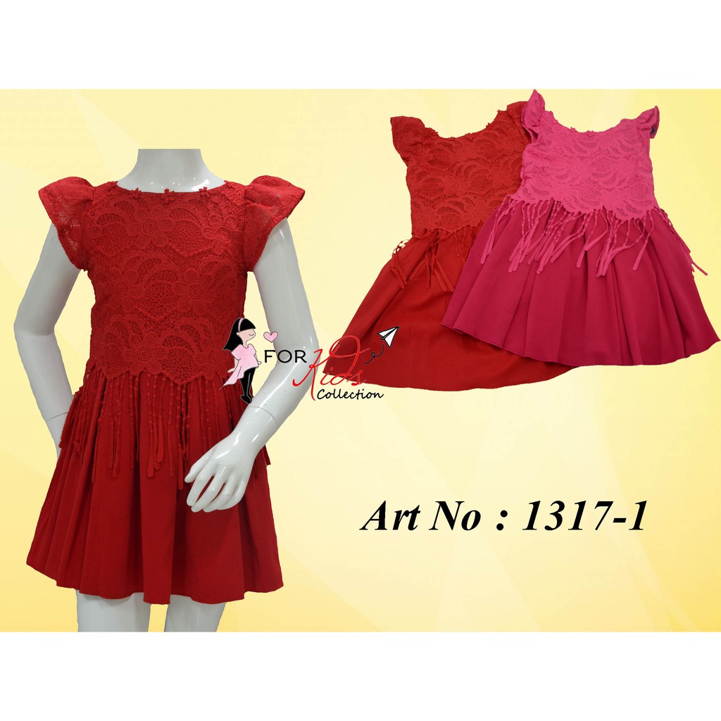 Dress Anak Perempuan Fashion Kombinasi Brukat Import