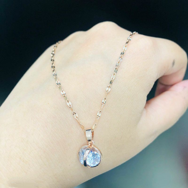 GG Kalung liontin sangkar bulat Diamond rantai ulir Titanium