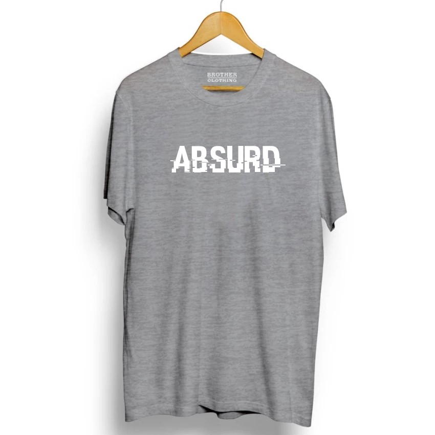 Kaos Distro Pria Absurd White - Abu Misty Premium
