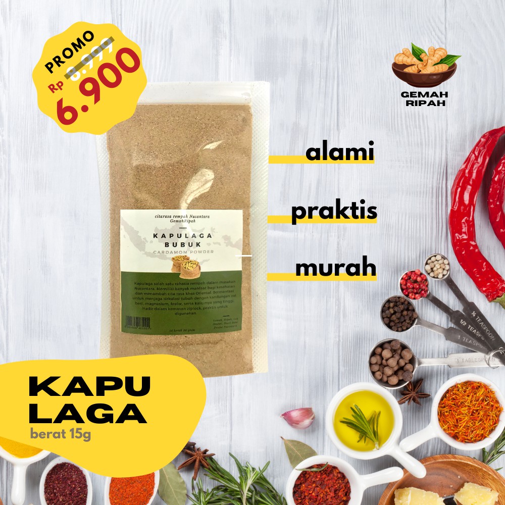 

Kapulaga Bubuk Penyedap Rasa Bumbu Masak Suplemen Obat Detox Jantung Hipertensi Praktis Ziplock