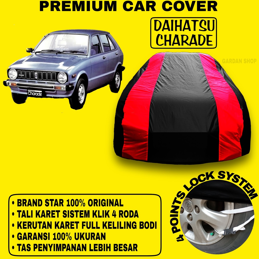 Body Cover DAIHATSU CHARADE Sarung Warna MERAH Penutup Bodi Mobil Daihatsu Charade Waterproof PREMIUM Cover