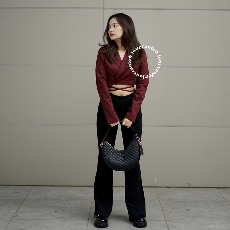 Yvone Crop Blazer // tied blazer // Crop Top
