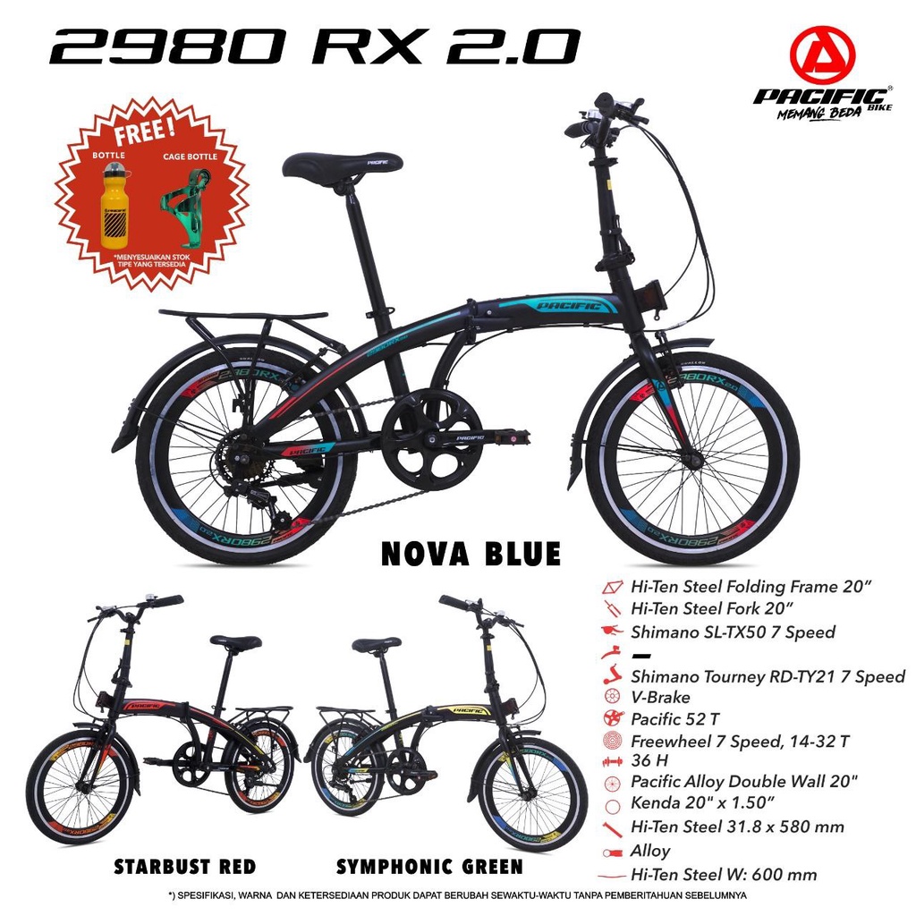 Sepeda Lipat 20 Inch Pacific 2980 RX 2.0 Velg Tinggi