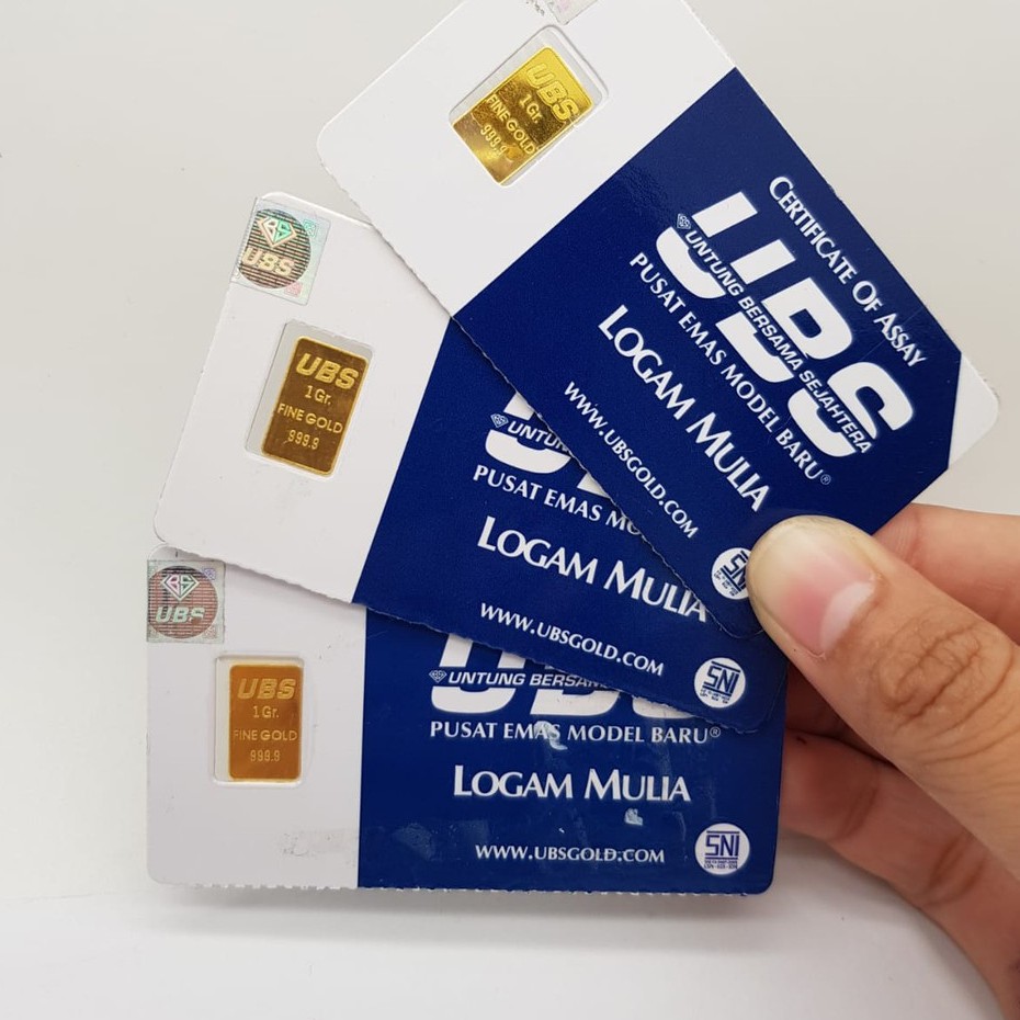 UBS minigold 0.1gr  0.25gr 0.5gr 1gr 999.9 FINE GOLD LOGAM MULIA | GOLD BAR