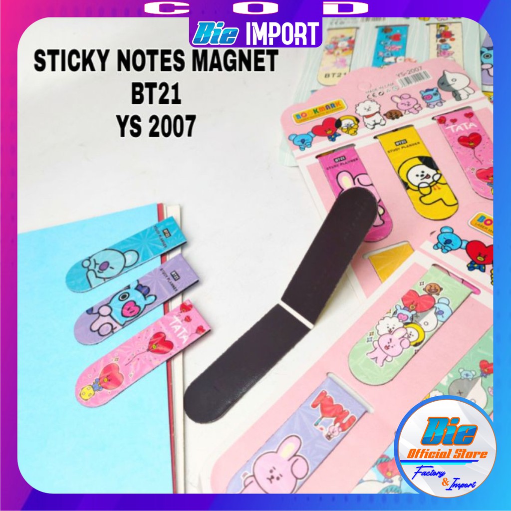 Stiky Note Magnet BTS Korea Impor / Pembatas Buku Magnet BTS